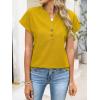 imageANRABESS Womens Spring Tops 2026 Short Sleeve Shirts Henley Dressy Casual Blouses V Neck Fashion Tunics Trendy Flowy ClothingYellow