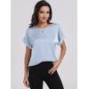 imageANRABESS Womens Summer Dressy Casual Short Sleeve Shirts Crewneck Satin 2026 Business Office Work Blouse TopsLight Blue