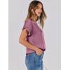 imageANRABESS Womens Summer Dressy Casual Short Sleeve Shirts Crewneck Satin 2026 Business Office Work Blouse TopsPink Purple