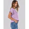 imageANRABESS Womens Summer Dressy Casual Short Sleeve Shirts Crewneck Satin 2026 Business Office Work Blouse TopsPurple