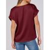 imageANRABESS Womens Summer Dressy Casual Short Sleeve Shirts Crewneck Satin 2026 Business Office Work Blouse TopsWine Red