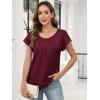 imageANRABESS Womens T Shirts Pleated Short Sleeve Tops Summer Business Casual Dressy Blouses 2026 Cute Fashion ClothesBurgundy