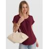 imageANRABESS Womens T Shirts Pleated Short Sleeve Tops Summer Business Casual Dressy Blouses 2026 Cute Fashion ClothesBurgundy