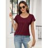 imageANRABESS Womens T Shirts Pleated Short Sleeve Tops Summer Business Casual Dressy Blouses 2026 Cute Fashion ClothesBurgundy