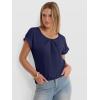 imageANRABESS Womens T Shirts Pleated Short Sleeve Tops Summer Business Casual Dressy Blouses 2026 Cute Fashion ClothesDeep Royal Blue
