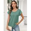 imageANRABESS Womens T Shirts Pleated Short Sleeve Tops Summer Business Casual Dressy Blouses 2026 Cute Fashion ClothesGreen