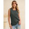 imageANRABESS Womens Tank Top Waffle Knit Sleeveless Henley Shirts 2026 Summer Loose Button Up V Neck Dressy Casual Tops ClothesArmy Green