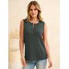 imageANRABESS Womens Tank Top Waffle Knit Sleeveless Henley Shirts 2026 Summer Loose Button Up V Neck Dressy Casual Tops ClothesArmy Green