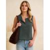 imageANRABESS Womens Tank Top Waffle Knit Sleeveless Henley Shirts 2026 Summer Loose Button Up V Neck Dressy Casual Tops ClothesArmy Green