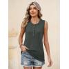 imageANRABESS Womens Tank Top Waffle Knit Sleeveless Henley Shirts 2026 Summer Loose Button Up V Neck Dressy Casual Tops ClothesArmy Green