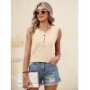 imageANRABESS Womens Tank Top Waffle Knit Sleeveless Henley Shirts 2026 Summer Loose Button Up V Neck Dressy Casual Tops ClothesBeige