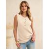 imageANRABESS Womens Tank Top Waffle Knit Sleeveless Henley Shirts 2026 Summer Loose Button Up V Neck Dressy Casual Tops ClothesBeige