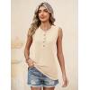 imageANRABESS Womens Tank Top Waffle Knit Sleeveless Henley Shirts 2026 Summer Loose Button Up V Neck Dressy Casual Tops ClothesBeige