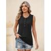 imageANRABESS Womens Tank Top Waffle Knit Sleeveless Henley Shirts 2026 Summer Loose Button Up V Neck Dressy Casual Tops ClothesBlack