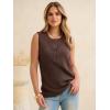 imageANRABESS Womens Tank Top Waffle Knit Sleeveless Henley Shirts 2026 Summer Loose Button Up V Neck Dressy Casual Tops ClothesBrown