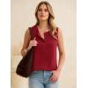 imageANRABESS Womens Tank Top Waffle Knit Sleeveless Henley Shirts 2026 Summer Loose Button Up V Neck Dressy Casual Tops ClothesRed