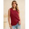 imageANRABESS Womens Tank Top Waffle Knit Sleeveless Henley Shirts 2026 Summer Loose Button Up V Neck Dressy Casual Tops ClothesRed