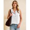 imageANRABESS Womens Tank Top Waffle Knit Sleeveless Henley Shirts 2026 Summer Loose Button Up V Neck Dressy Casual Tops ClothesWhite