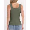 imageANRABESS Womens Tank Tops Built in Bra Summer Scoop Neck Sleeveless Basic Tee Ribbed Fitted Casual Shirts 2026 Trendy ClothesArmy Green