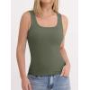 imageANRABESS Womens Tank Tops Built in Bra Summer Scoop Neck Sleeveless Basic Tee Ribbed Fitted Casual Shirts 2026 Trendy ClothesArmy Green