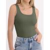 imageANRABESS Womens Tank Tops Built in Bra Summer Scoop Neck Sleeveless Basic Tee Ribbed Fitted Casual Shirts 2026 Trendy ClothesArmy Green
