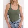 imageANRABESS Womens Tank Tops Built in Bra Summer Scoop Neck Sleeveless Basic Tee Ribbed Fitted Casual Shirts 2026 Trendy ClothesArmy Green