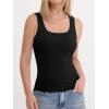 imageANRABESS Womens Tank Tops Built in Bra Summer Scoop Neck Sleeveless Basic Tee Ribbed Fitted Casual Shirts 2026 Trendy ClothesBlack
