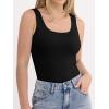 imageANRABESS Womens Tank Tops Built in Bra Summer Scoop Neck Sleeveless Basic Tee Ribbed Fitted Casual Shirts 2026 Trendy ClothesBlack