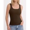 imageANRABESS Womens Tank Tops Built in Bra Summer Scoop Neck Sleeveless Basic Tee Ribbed Fitted Casual Shirts 2026 Trendy ClothesCoffee