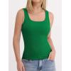 imageANRABESS Womens Tank Tops Built in Bra Summer Scoop Neck Sleeveless Basic Tee Ribbed Fitted Casual Shirts 2026 Trendy ClothesGreen