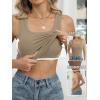 imageANRABESS Womens Tank Tops Built in Bra Summer Scoop Neck Sleeveless Basic Tee Ribbed Fitted Casual Shirts 2026 Trendy ClothesKhaki