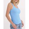 imageANRABESS Womens Tank Tops Built in Bra Summer Scoop Neck Sleeveless Basic Tee Ribbed Fitted Casual Shirts 2026 Trendy ClothesSky Blue