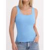 imageANRABESS Womens Tank Tops Built in Bra Summer Scoop Neck Sleeveless Basic Tee Ribbed Fitted Casual Shirts 2026 Trendy ClothesSky Blue
