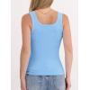 imageANRABESS Womens Tank Tops Built in Bra Summer Scoop Neck Sleeveless Basic Tee Ribbed Fitted Casual Shirts 2026 Trendy ClothesSky Blue