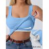 imageANRABESS Womens Tank Tops Built in Bra Summer Scoop Neck Sleeveless Basic Tee Ribbed Fitted Casual Shirts 2026 Trendy ClothesSky Blue