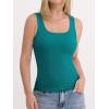 imageANRABESS Womens Tank Tops Built in Bra Summer Scoop Neck Sleeveless Basic Tee Ribbed Fitted Casual Shirts 2026 Trendy ClothesTeal
