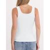 imageANRABESS Womens Tank Tops Built in Bra Summer Scoop Neck Sleeveless Basic Tee Ribbed Fitted Casual Shirts 2026 Trendy ClothesWhite