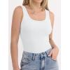 imageANRABESS Womens Tank Tops Built in Bra Summer Scoop Neck Sleeveless Basic Tee Ribbed Fitted Casual Shirts 2026 Trendy ClothesWhite