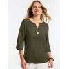 imageANRABESS Womens Tops 34 Sleeve Dressy Casual V Neck Henley Tee Shirts 2026 Summer Business Work Blouses Fashion ClothesArmy Green