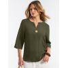 imageANRABESS Womens Tops 34 Sleeve Dressy Casual V Neck Henley Tee Shirts 2026 Summer Business Work Blouses Fashion ClothesArmy Green