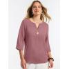 imageANRABESS Womens Tops 34 Sleeve Dressy Casual V Neck Henley Tee Shirts 2026 Summer Business Work Blouses Fashion ClothesDusty Rose