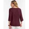 imageANRABESS Womens Tops 34 Sleeve Dressy Casual V Neck Henley Tee Shirts 2026 Summer Business Work Blouses Fashion ClothesWine Red