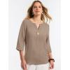 imageANRABESS Womens Tops 34 Sleeve Dressy Casual V Neck Henley Tee Shirts 2026 Summer Business Work Blouses Fashion ClothesYellow Khaki