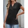 imageANRABESS Womens Tops Dressy Casual Cap Sleeve Summer Work Blouses Textured V Neck Henley Shirts 2026 Trendy Business OutfitsBlack