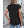 imageANRABESS Womens Tops Dressy Casual Cap Sleeve Summer Work Blouses Textured V Neck Henley Shirts 2026 Trendy Business OutfitsBlack