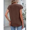 imageANRABESS Womens Tops Dressy Casual Cap Sleeve Summer Work Blouses Textured V Neck Henley Shirts 2026 Trendy Business OutfitsCoffee