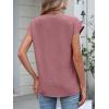 imageANRABESS Womens Tops Dressy Casual Cap Sleeve Summer Work Blouses Textured V Neck Henley Shirts 2026 Trendy Business OutfitsDusty Rose