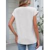 imageANRABESS Womens Tops Dressy Casual Cap Sleeve Summer Work Blouses Textured V Neck Henley Shirts 2026 Trendy Business OutfitsWhite