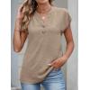 imageANRABESS Womens Tops Dressy Casual Cap Sleeve Summer Work Blouses Textured V Neck Henley Shirts 2026 Trendy Business OutfitsYellow Khaki