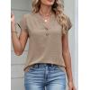 imageANRABESS Womens Tops Dressy Casual Cap Sleeve Summer Work Blouses Textured V Neck Henley Shirts 2026 Trendy Business OutfitsYellow Khaki